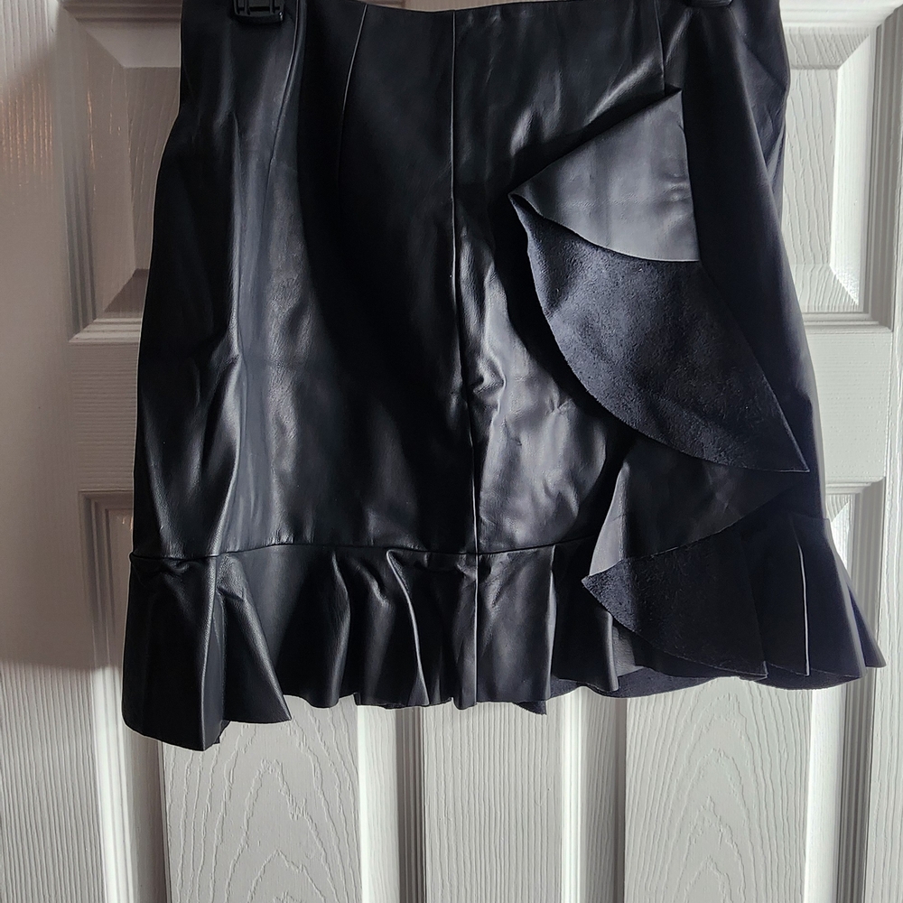 Express Black Asymmetrical Ruffle Skirt